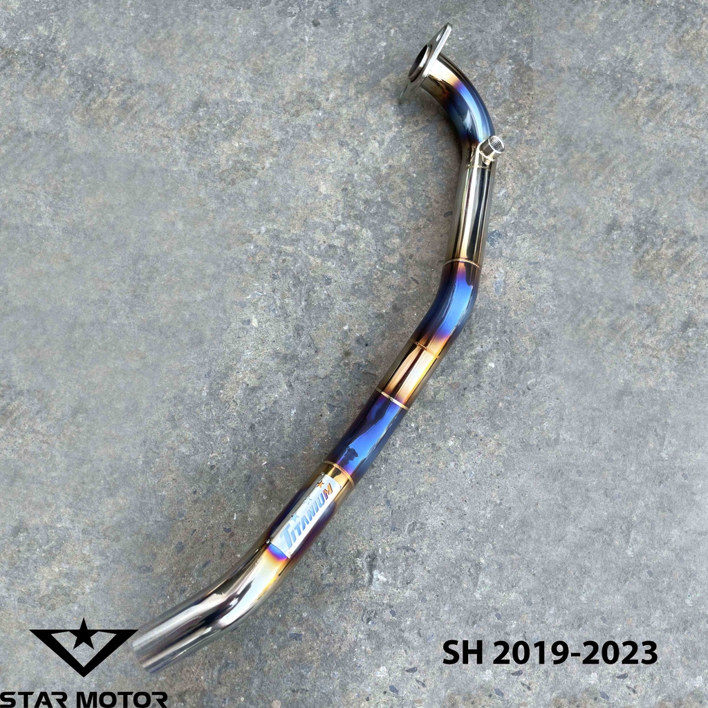 Cổ pô gắn pô zin Wave, Sirius, Exciter, Winner chất liệu inox 304 khò màu Titan