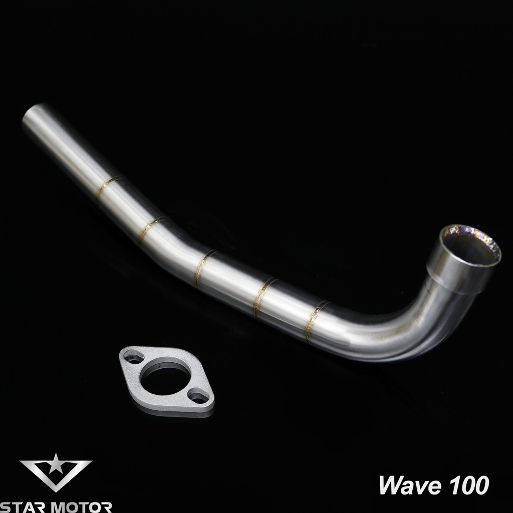 Cổ pô Wave, Sirius, Dream inox 304 size 27mm mối hàn mũi tên