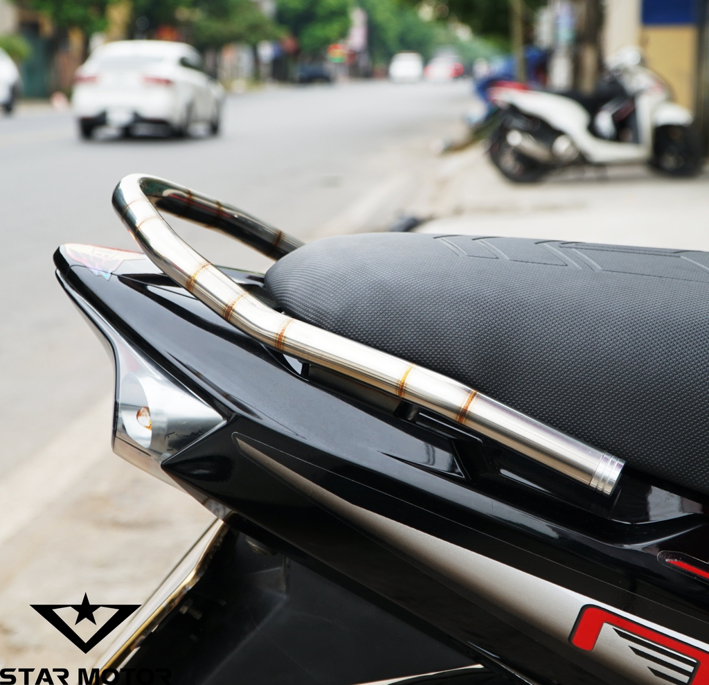 Tay xách, cảng sau inox 304 dành cho xe Sirius from vểnh - mối hàn mũi tên