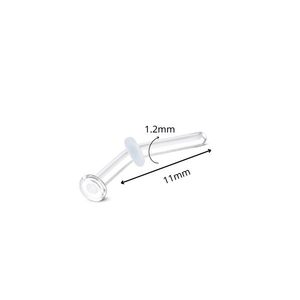 Khuyên thủy tinh cong dùng được nhiều vị trí - 1.2*11*3mm
