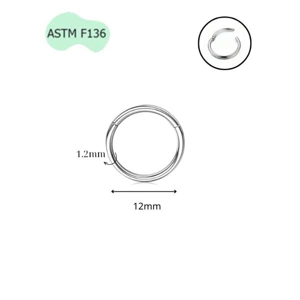 Khuyên tròn Titanium F136 (Silver), đầy đủ size