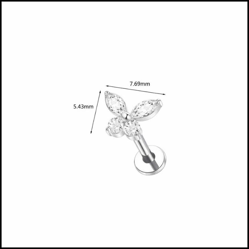 Bông tai con bướm - Titanium - 1.2*8mm
