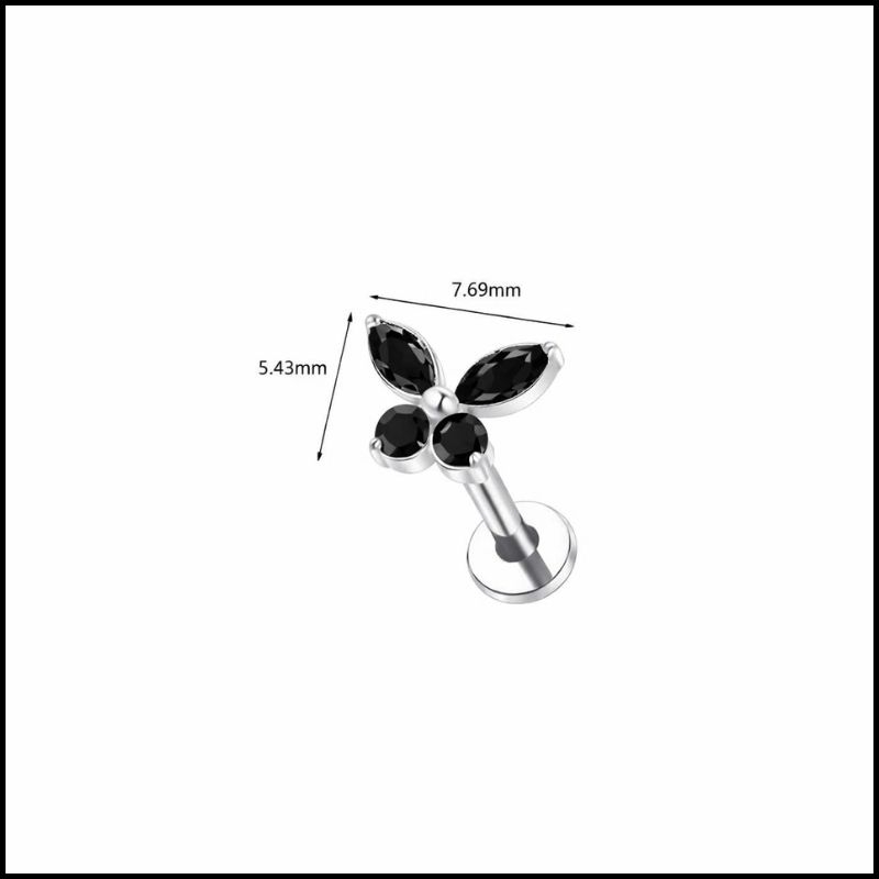 Bông tai con bướm - Titanium - 1.2*8mm