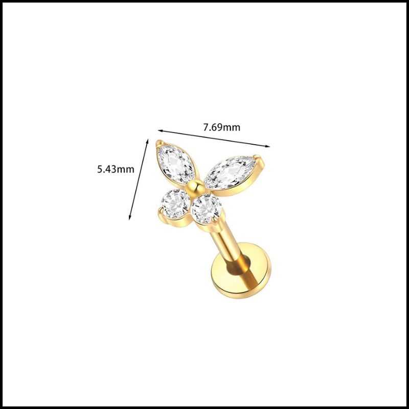 Bông tai con bướm - Titanium - 1.2*8mm