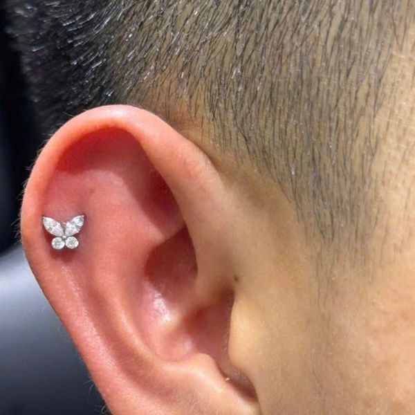 Bông tai con bướm - Titanium - 1.2*8mm