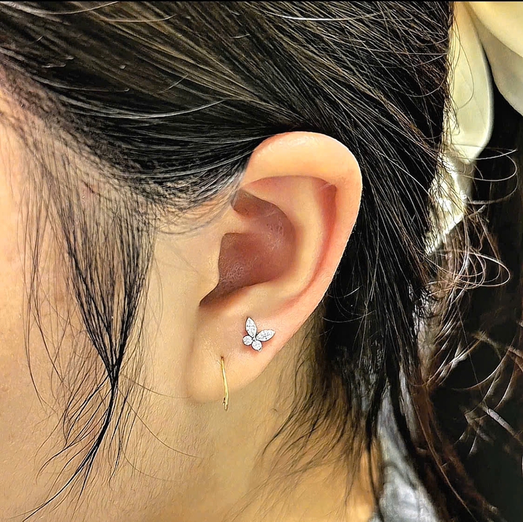 Bông tai con bướm - Titanium - 1.2*8mm