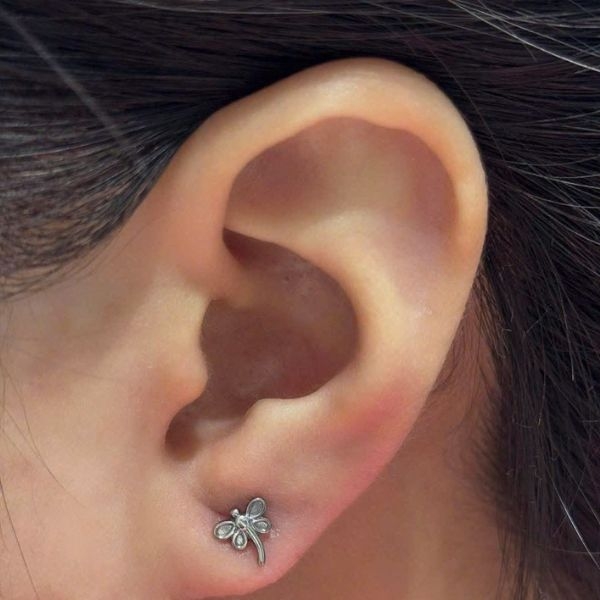 Bông tai con chuồn chuồn - Titanium - 1.2*10mm