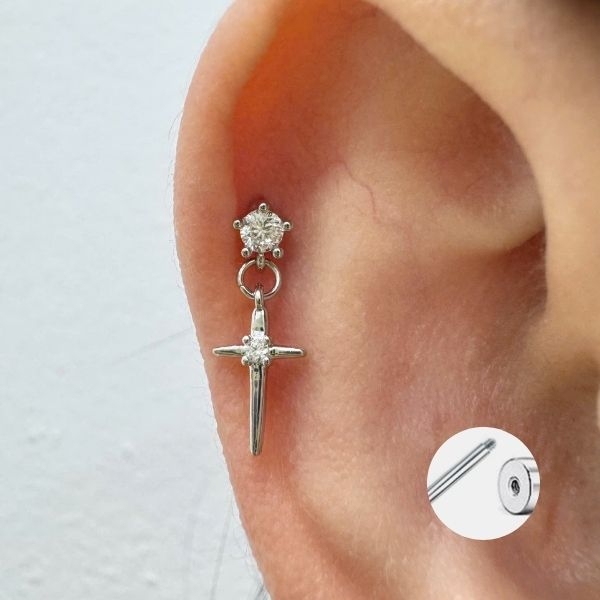 Hợp kim / Bông tai thả rơi thánh giá