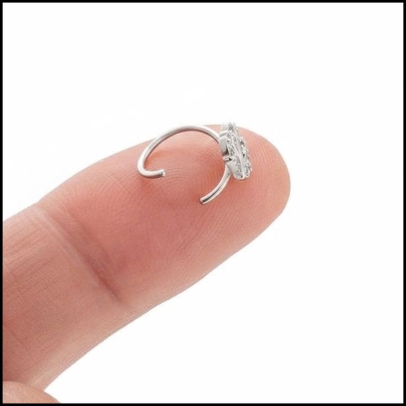 Bông tai tròn mặt trăng - 1.2*8mm/ok365vip