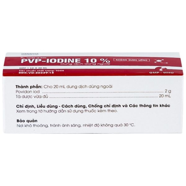 Cồn đỏ PVP-IODINE 10% sát khuẩn, vệ sinh lỗ xỏ