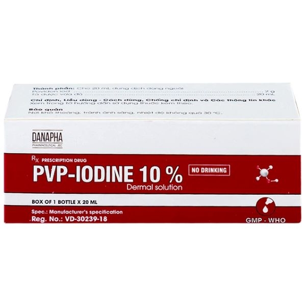 Cồn đỏ PVP-IODINE 10% sát khuẩn, vệ sinh lỗ xỏ