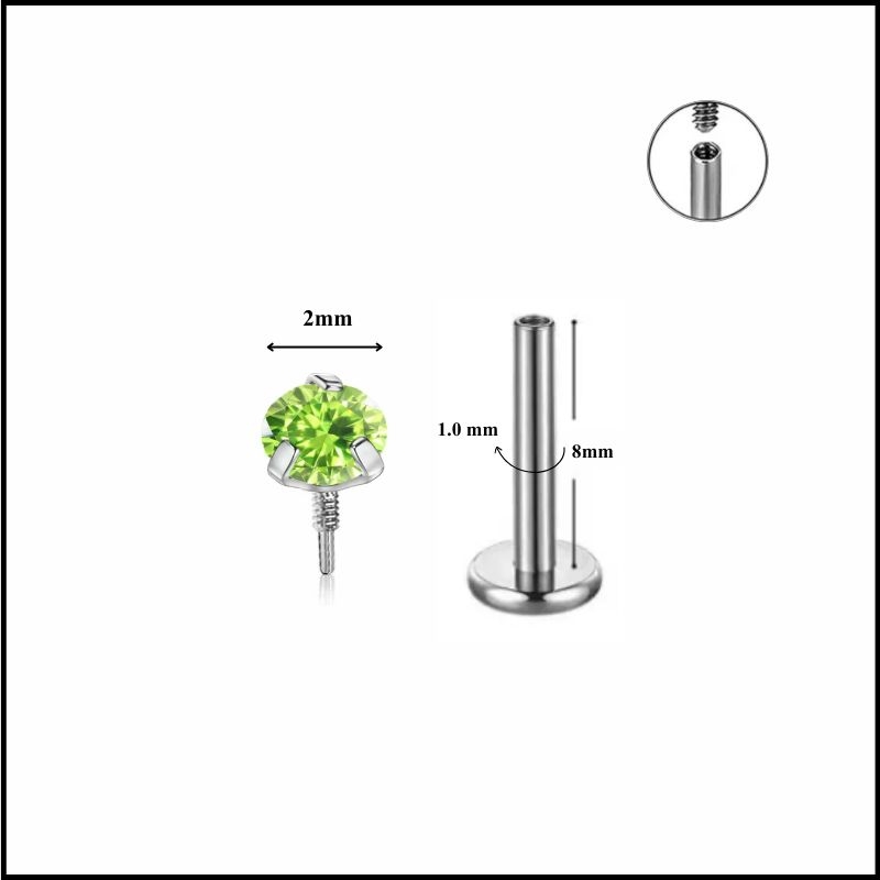 Đá nhỏ nhiều màu / Titan - 1.0*8mm