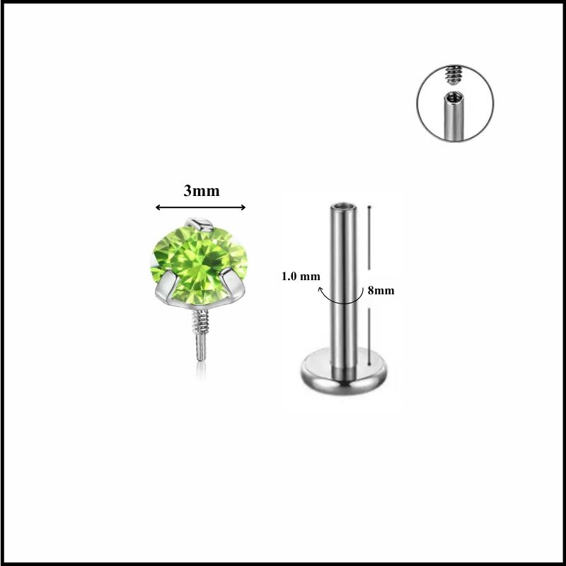 Đá nhỏ nhiều màu / Titan - 1.0*8mm