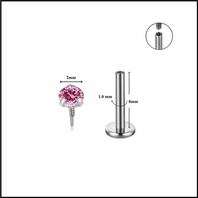 Đá nhỏ nhiều màu / Titan - 1.0*8mm