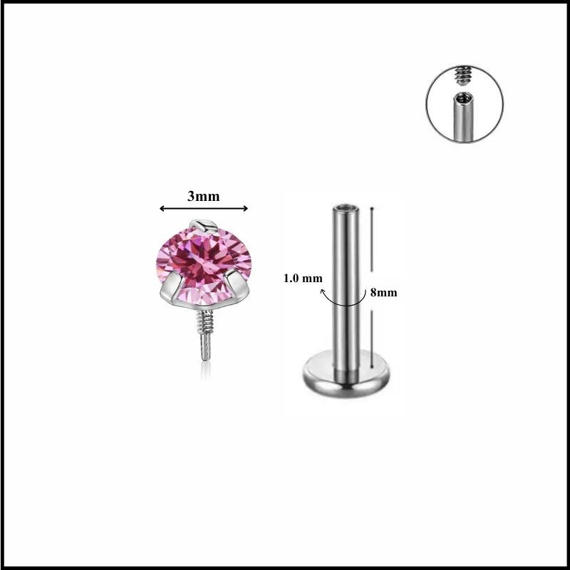 Đá nhỏ nhiều màu / Titan - 1.0*8mm