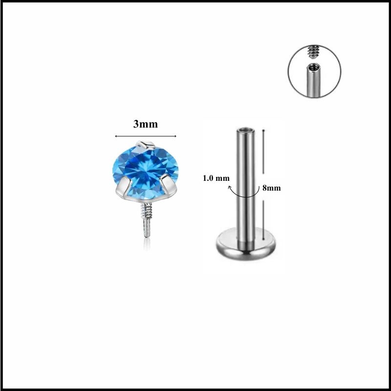 Đá nhỏ nhiều màu / Titan - 1.0*8mm