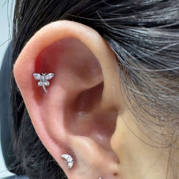 Khuyên tai Dragon Fly Titanium - 1.2*8mm