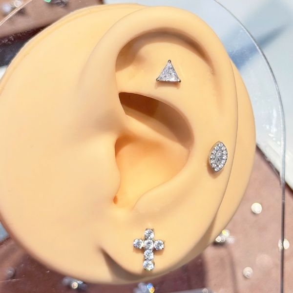 Titan / Đá tam giác unisex - 1.2*8mm