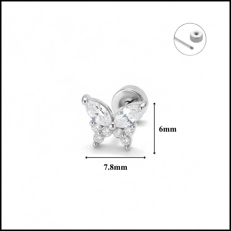 Hoa tai bươm bướm xinh / Hợp kim - 3 màu