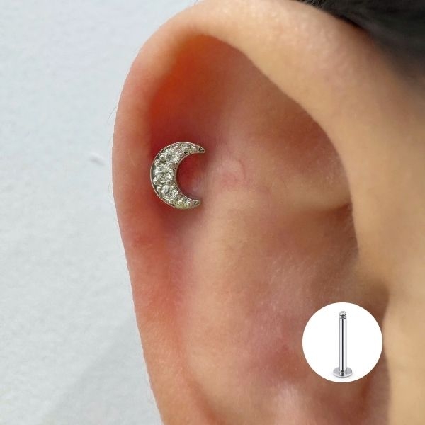 Hoa tai hình mặt trăng lấp lánh / Hợp kim