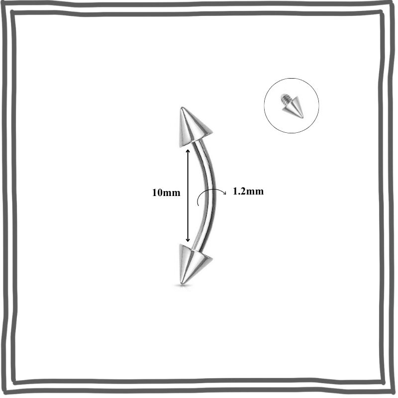 Titanium / Khuyên cong chốt nhọn - 2 size