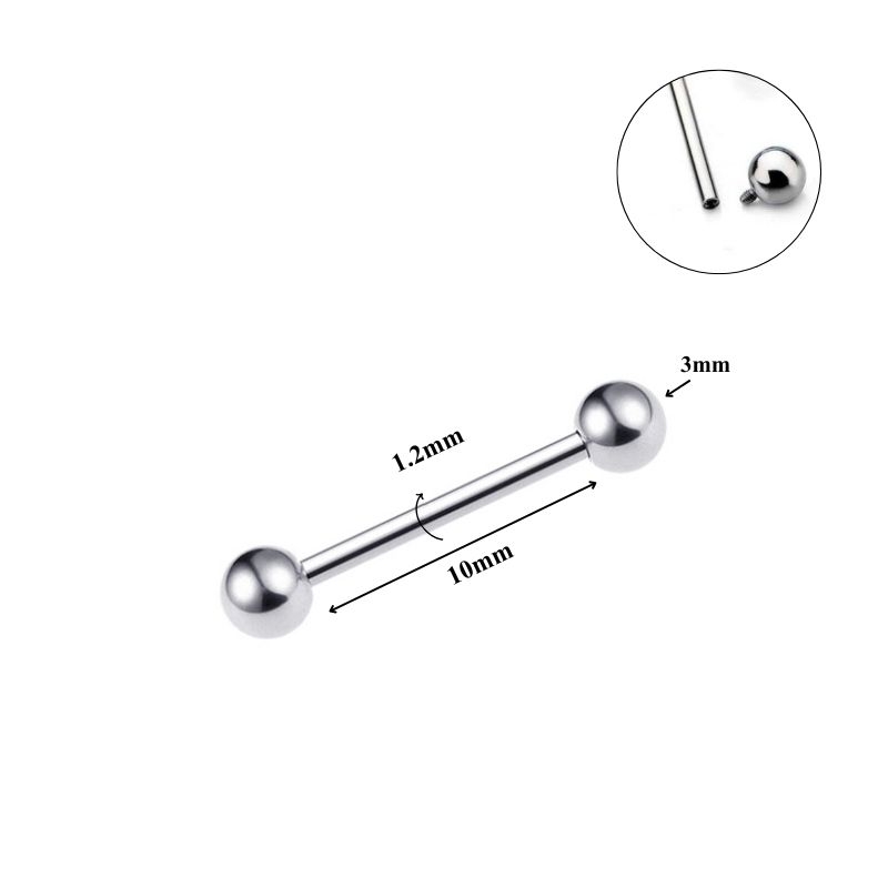 Khuyên đa năng hai đầu bi ren trong / Titanium - 2 size