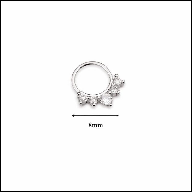 Khuyên daith/septum đẹp 2 màu - 1.2*8mm - Hợp kim