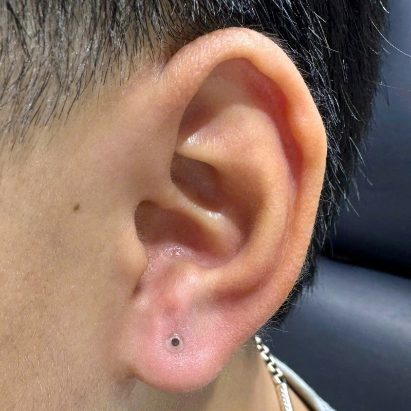 Khuyên thủy tinh giấu lỗ xỏ (đầy đủ size) - Trong suốt