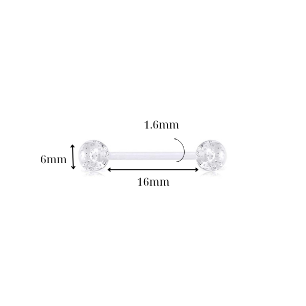 Khuyên lưỡi thạch trong suốt - Chất liệu chuẩn Y tế