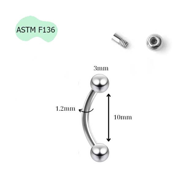 Khuyên cơ bản cho nhiều vị trí - Ren ngoài - TITAN - 2 SIZE