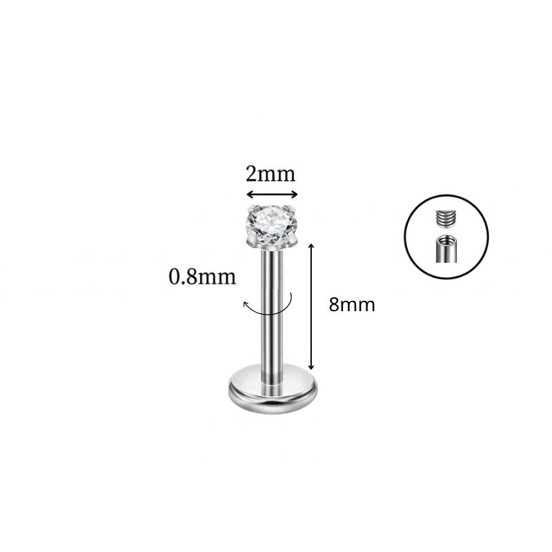 Khuyên Titan chốt nội thân mỏng - Khuyên mũi vặn, khó rơi