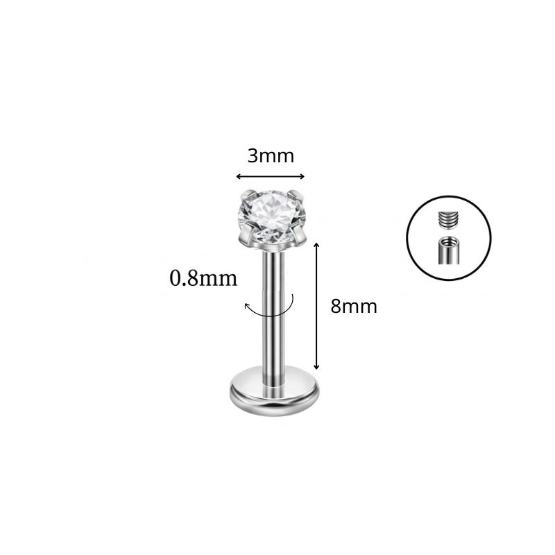 Khuyên Titan chốt nội thân mỏng - Khuyên mũi vặn, khó rơi