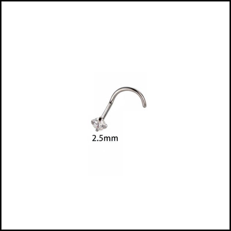 Khuyên mũi xoắn - 3 size đá - Thép không gỉ