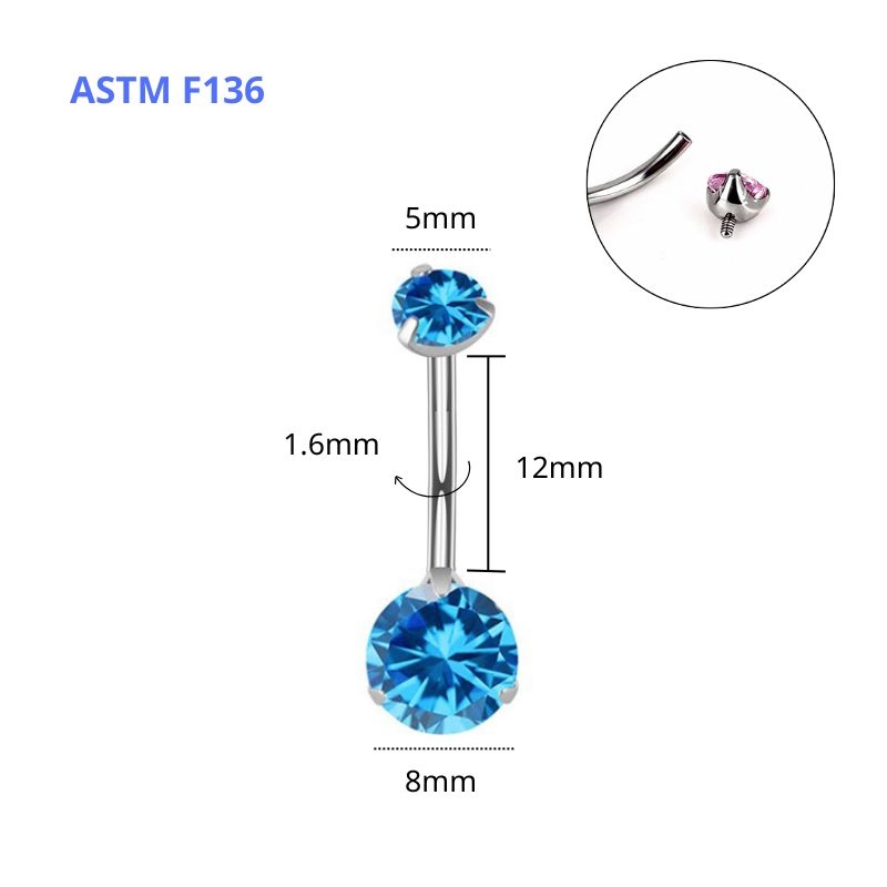 ok365vip đá tròn CZ 3 chấu - 3 màu - Titanium