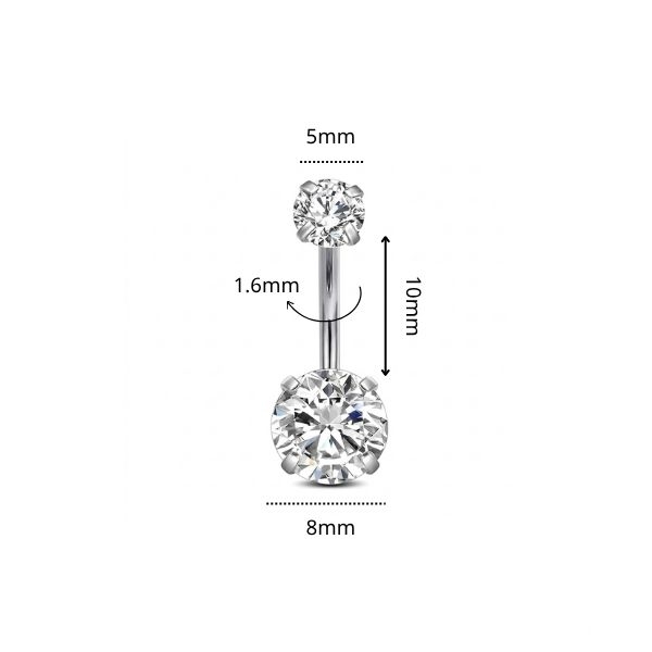 ok365vip đá tròn CZ 4 chấu - Titanium (nhiều size)