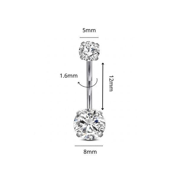 ok365vip đá tròn CZ 4 chấu - Titanium (nhiều size)