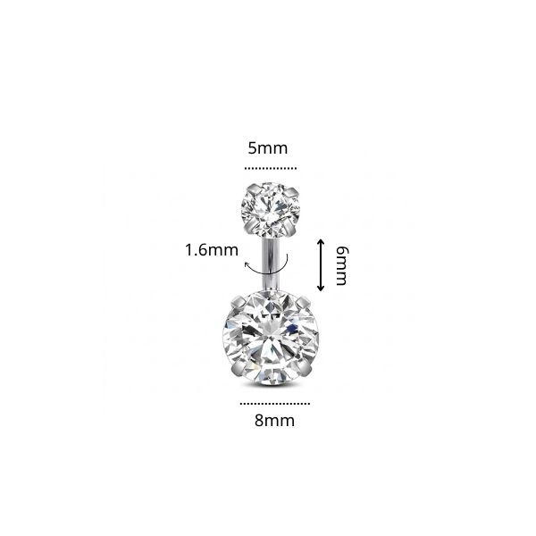 ok365vip đá tròn CZ 4 chấu - Titanium (nhiều size)