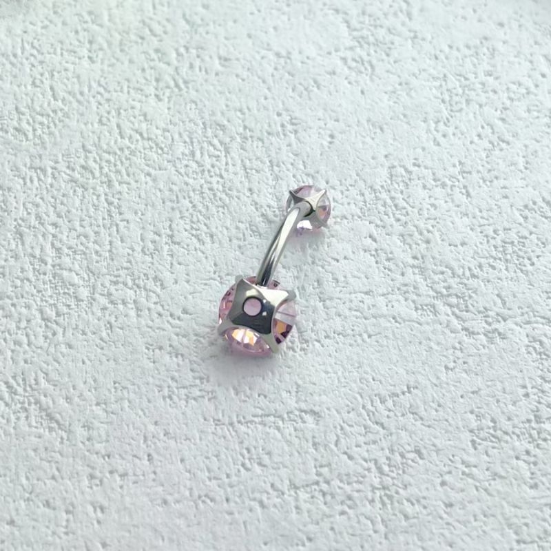 Khuyên rốn mặt đá hoa hồng Titan (phù hợp cho da nhạy cảm) - 3 màu