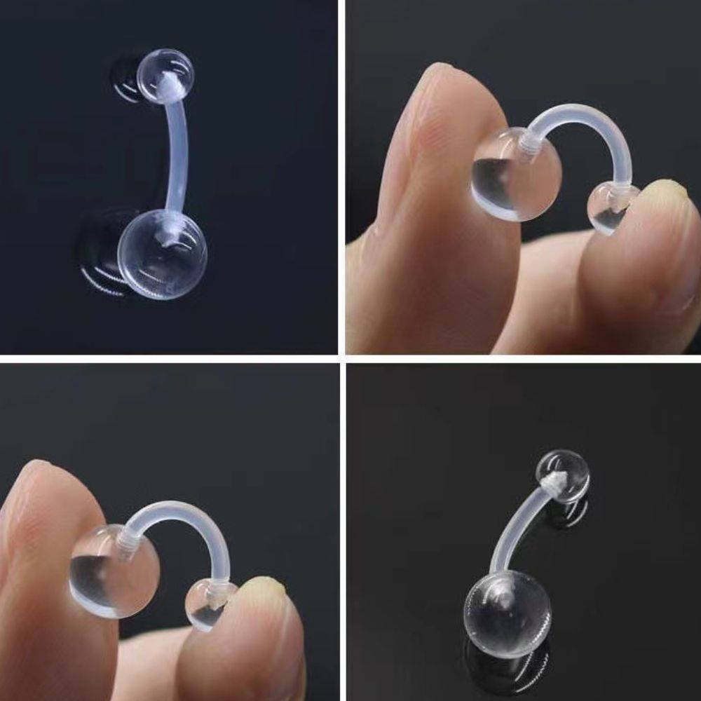 Khuyên rốn trong suốt giá rẻ, giữ lỗ - Nhựa acrylic, dành cho lỗ xỏ đã lành
