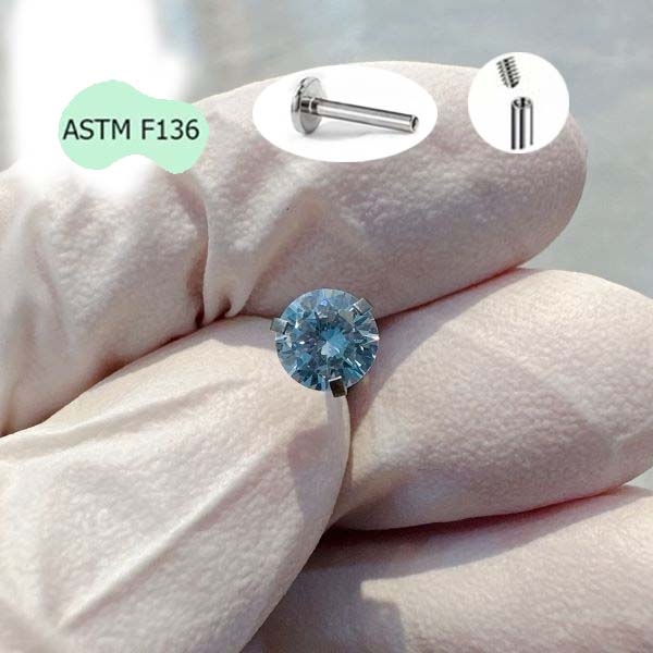Khuyên tai titanium đính đá nhiều size
