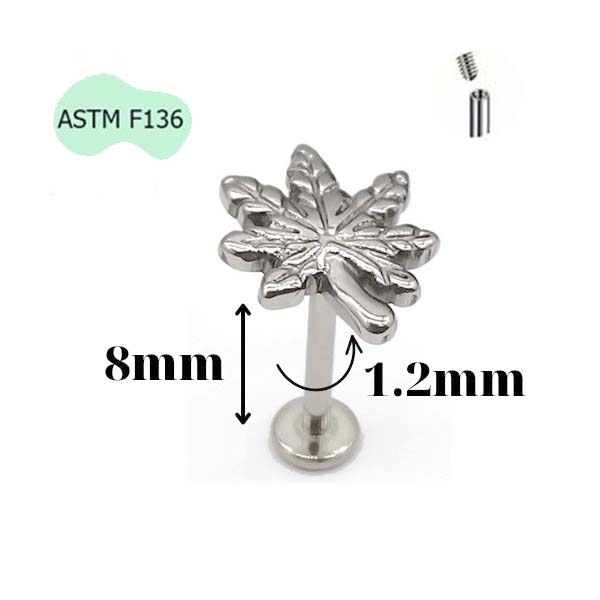 Khuyên Titan mặt đá đu đủ - 3 size