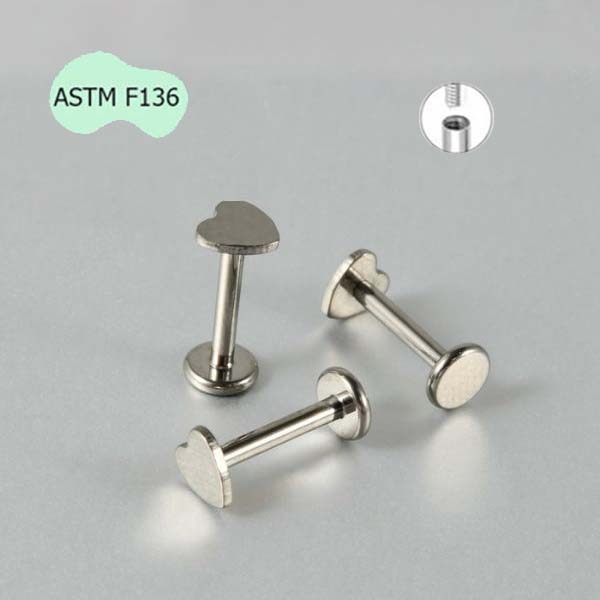 Bông tai trái tim Titanium - 1.2*10mm - Hàng chất lượng 
