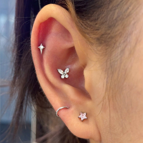 Bông tai con bướm - Titanium - 1.2*8mm