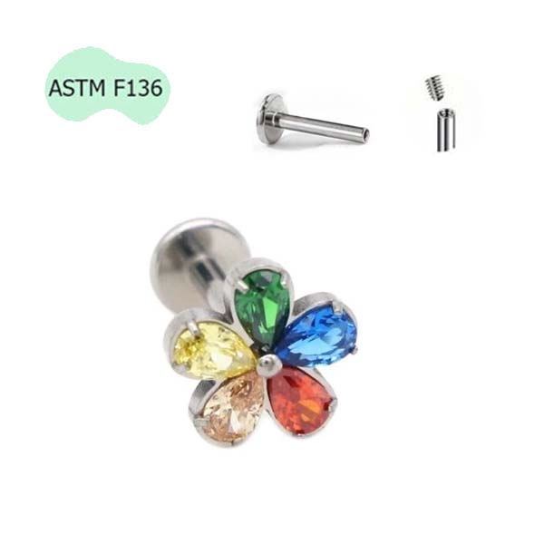 Khuyên tai ngũ sắc - Titanium - 2 màu