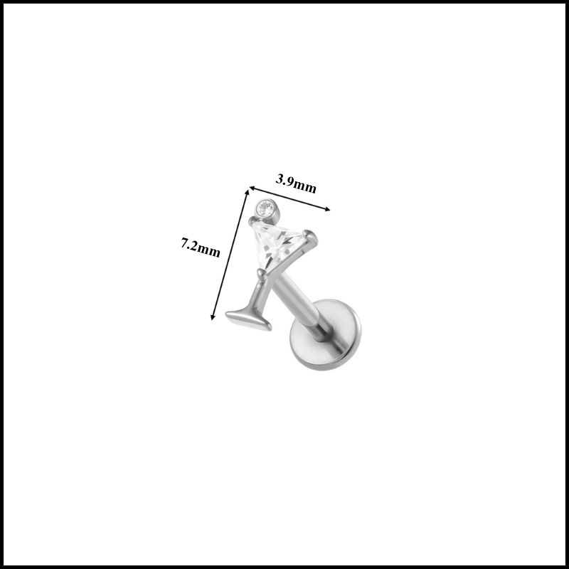 Titanium / Khuyên tai Cocktail Stud - 1.2*8mm