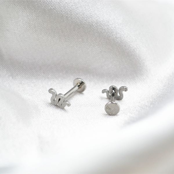 Khuyên tai con rắn basic - Thép y tế - 2 màu