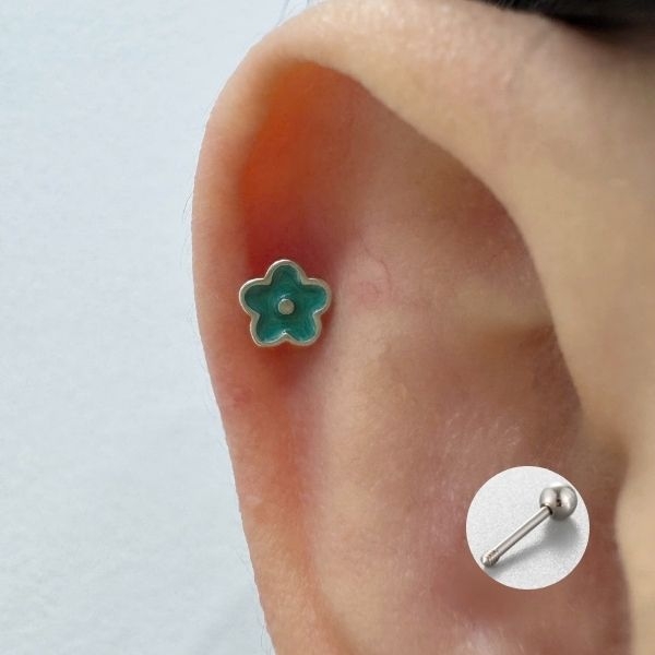 Khuyên tai hình bông hoa dễ thương - 2 màu