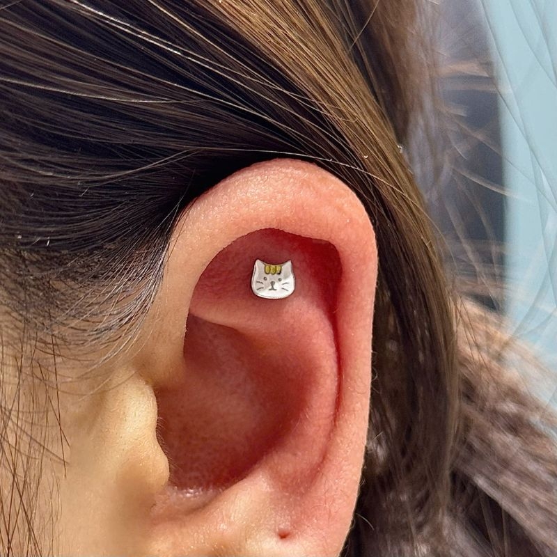 Titanium / ok365 mặt con mèo 1.2*6mm
