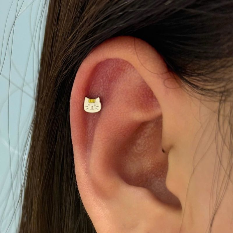 Titanium / ok365 mặt con mèo 1.2*6mm