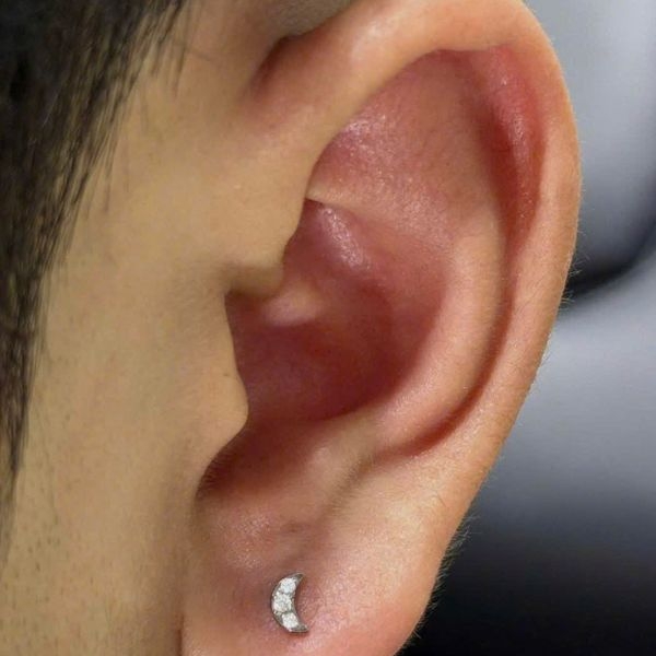 Hoa tai đá mặt trăng mini - 1.2*10mm - Titan